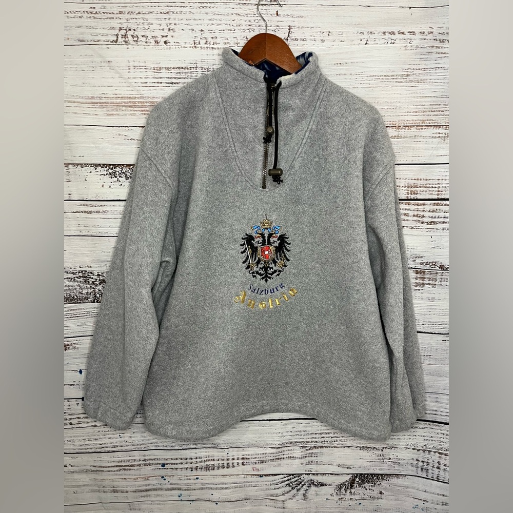 Girardelli Salzburg Austria Gray 1/4 Zip Fleece Pullover Men’s Large